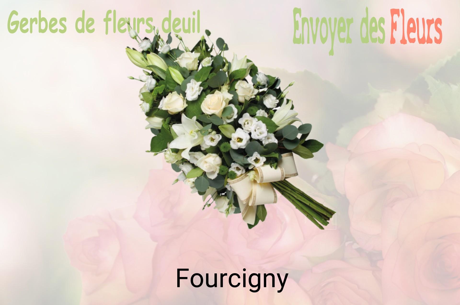 Gerbe de fleurs de deuil livrée à Fourcigny